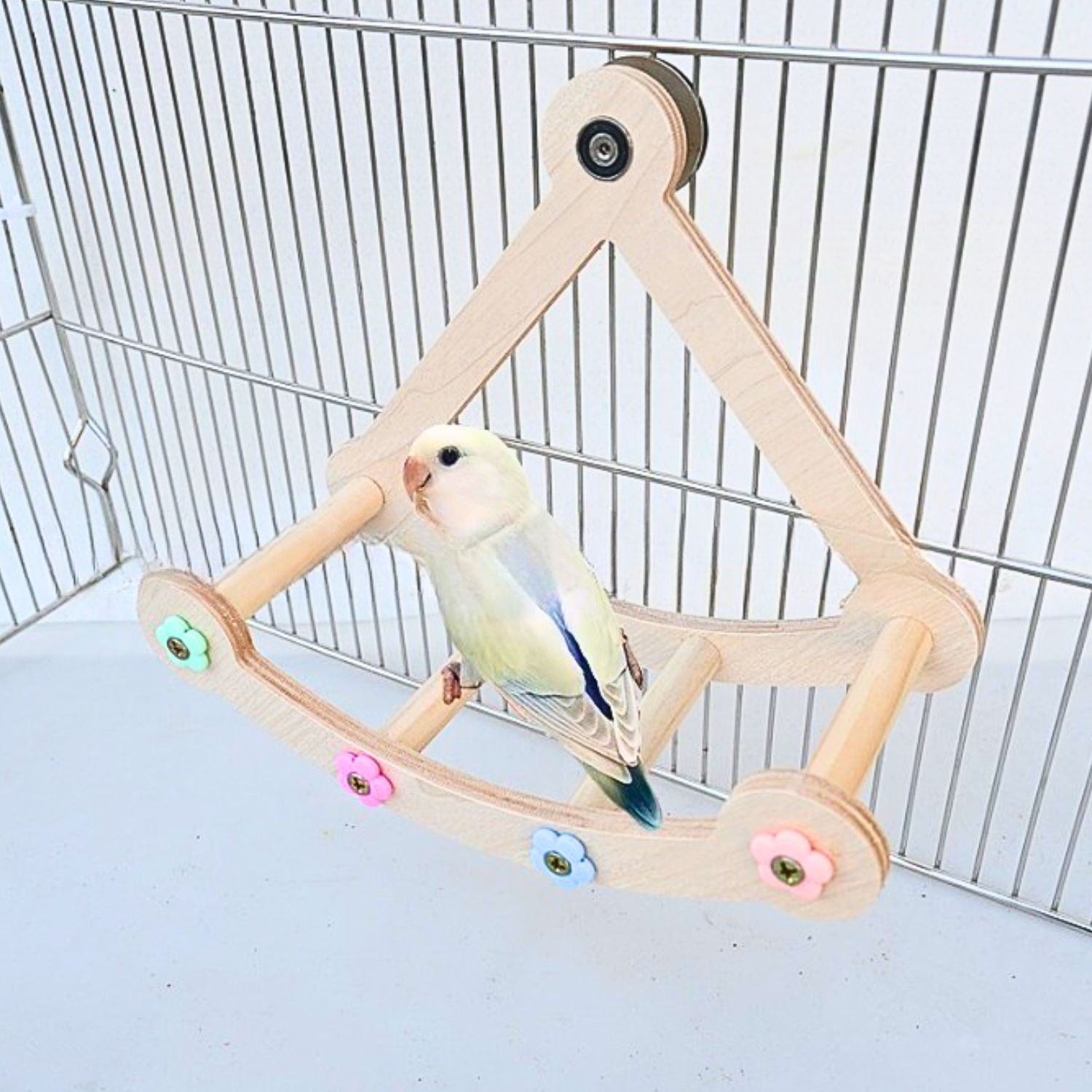 piratenboot schommel speelgoed vogel op schommel in kooi